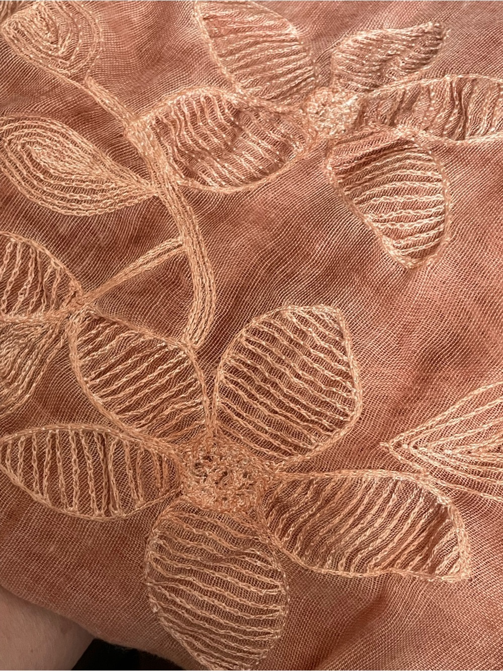 Peach Embroidered Floral Kimono Wrap - Women Accessories - Picture 2 of 8